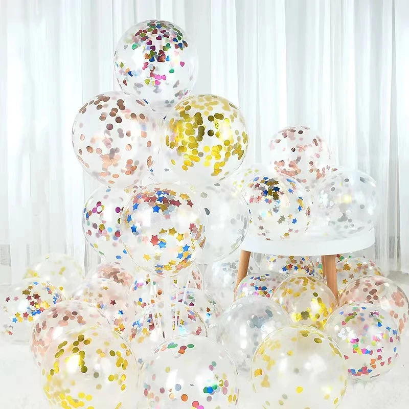 

10/20Pcs 12 Inch Clear Sequins Latex Balloons Baby Shower Gender Reveal Thicken Helium Globos Birthday Party Wedding Decoration