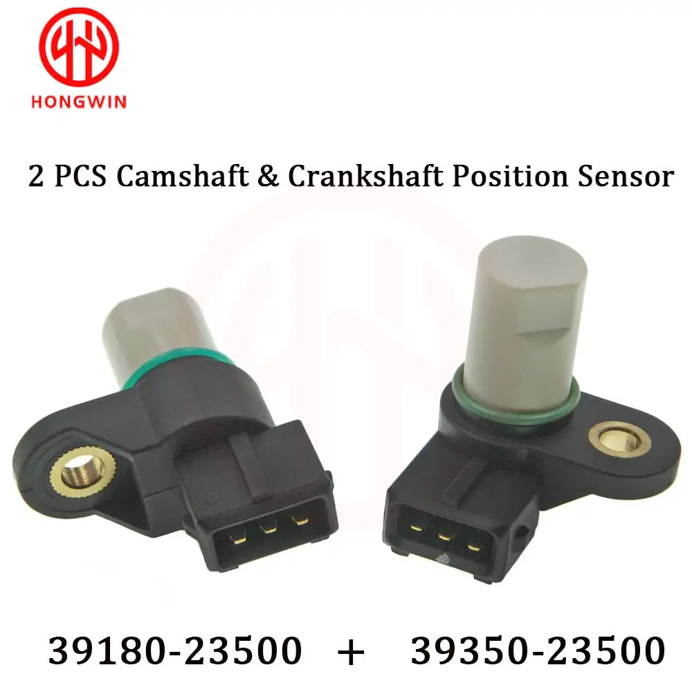 

2X Camshaft Crankshaft Position Sensor 39180-23500,39180-23910,39350-23500 For Hyundai Elantra Tucson Tiburon Kia Soul Sportage