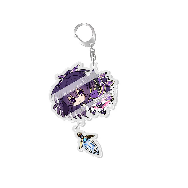 Аниме DATE A LIVE Подвесной брелок-ключ Transparent Acrylic Cartoon Q Версия Кольцо ключей Pipin Delila Jibril Figure Keyring Gift on.