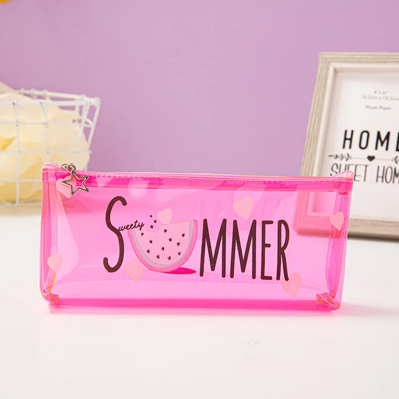Прозрачный чехол для карандашей с фруктами канцелярские принадлежности из ПВХ