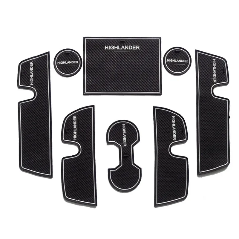 

3D резиновый коврик для Toyota Highlander XU40 2008-2013, Противоскользящий коврик для слот-коврик для двери, подушка для чашки, коврик с пазами, автомобильные аксессуары