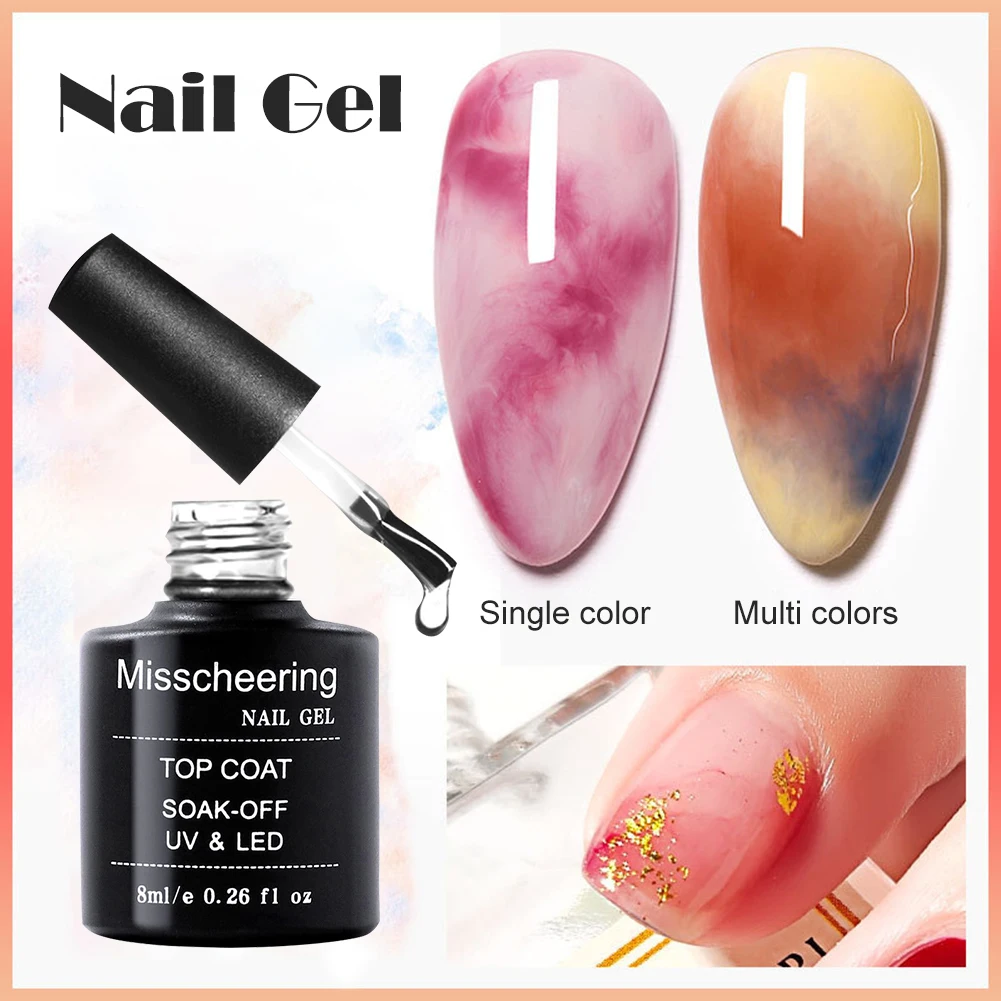 

8ml Nail Gel UV LED Soak-off Nail Polish Top Coat Marble Nail Polish Gel Varnish Lacquer DIY Watercolor Ink Nail Art Designs