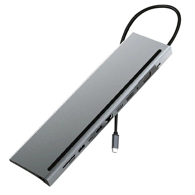 

Разветвитель USB 3,1 типа C, док-станция, совместимая с Rj45, HDMI, HDD, VGA, PD, SD, TF слоты, быстрая зарядка 5 Гбит/с