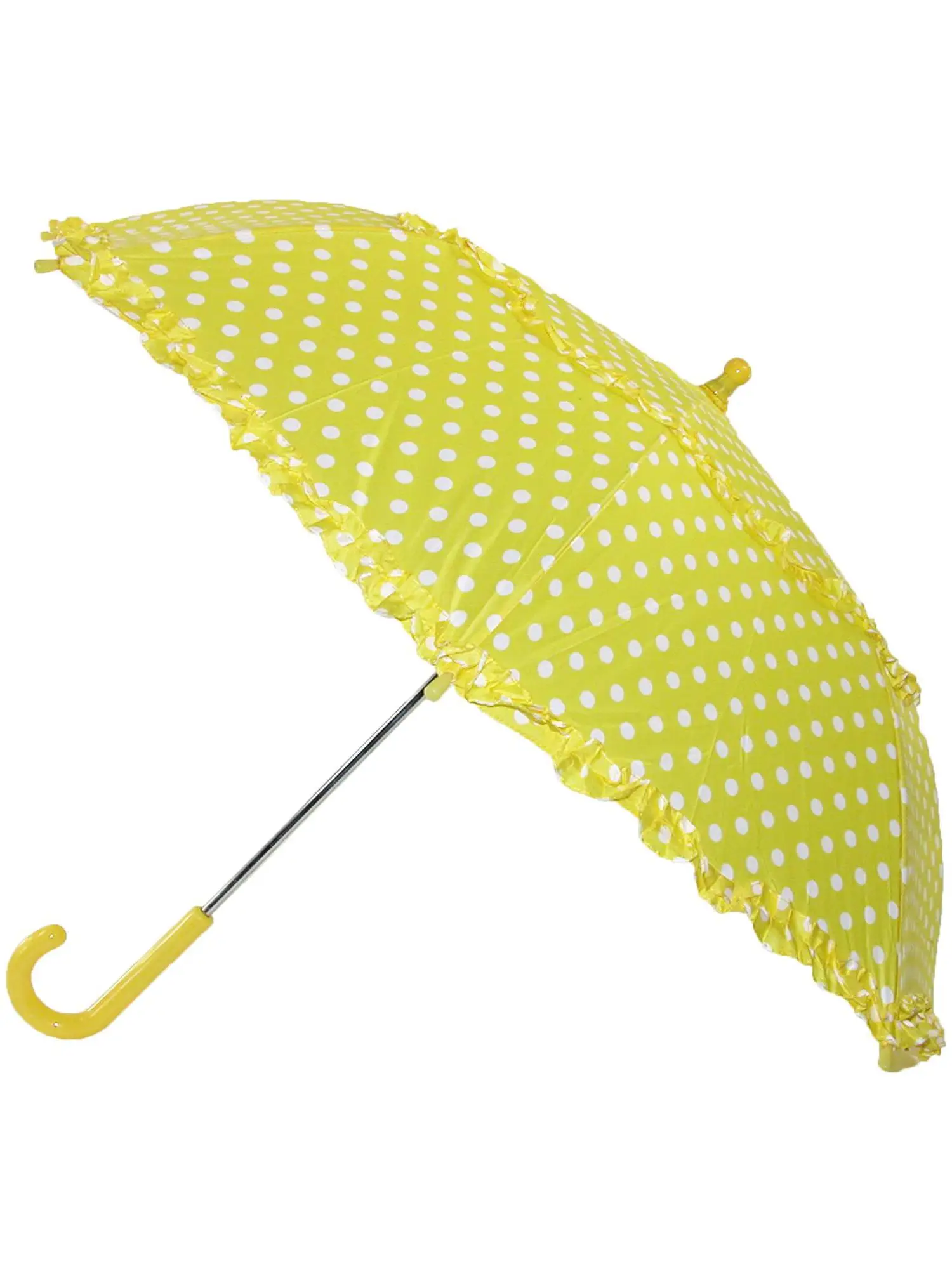 

Kid's Hook Handle Ruffled Polka Dot Umbrella, Size one size