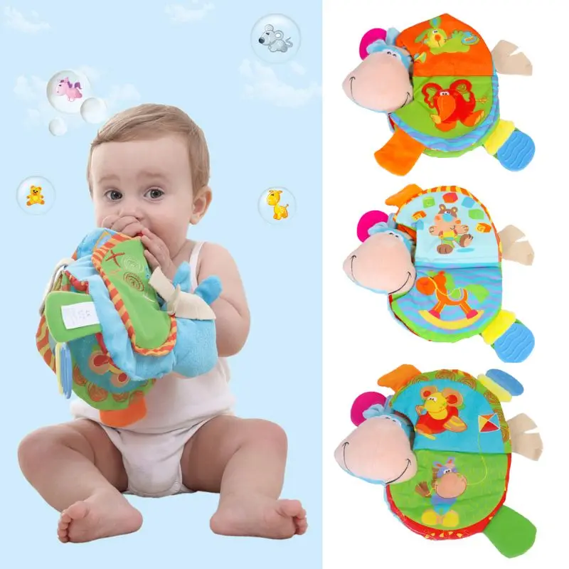 

Newborn Baby Rattles Teether Toys Cute Donkey Animal Cloth Book For Toddlers Learning early Education Toys Christmas Gift