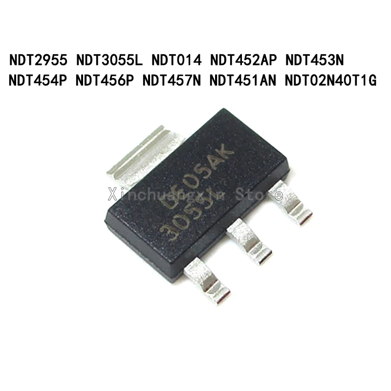 5 шт., МОП-транзистор NDT2955 NDT3055L NDT014 NDT452AP NDT453N NDT454P NDT456P NDT457N NDT451AN NDT02N40T1G SOT-223