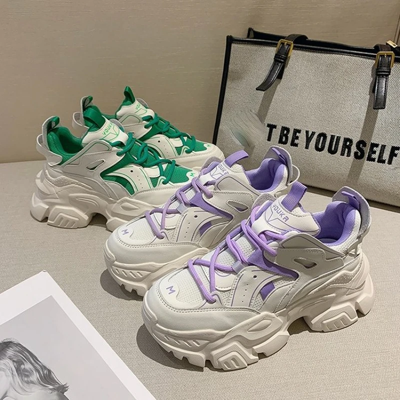 2023 Thick Sole Breathable Dad's Shoes Women's Spring/Summer 2023 New Lightweight Casual Sports Shoes Mesh Shoe Fashion