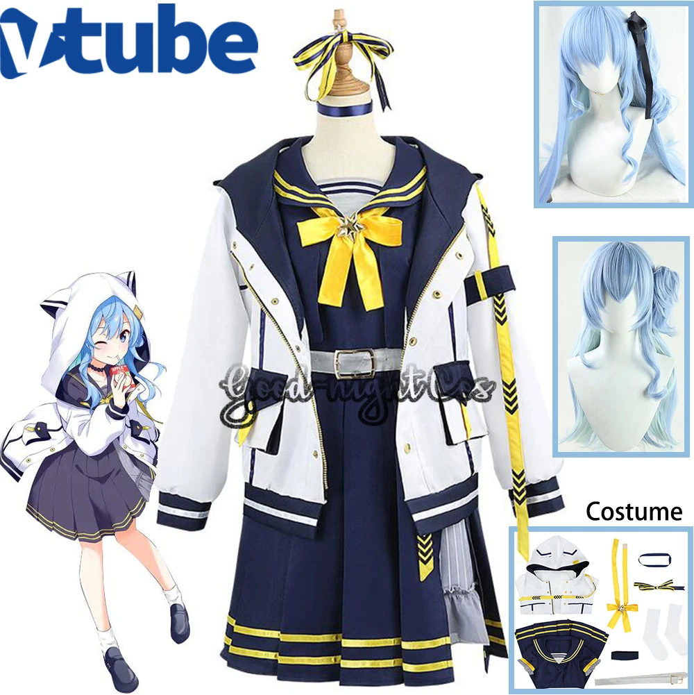 

Костюм для косплея YouTuber Vtuber Hoshimati Suisei, парик Suisui, матросский костюм, виртуальный идол, аниме пальто и платье, костюм Jk на Хэллоуин
