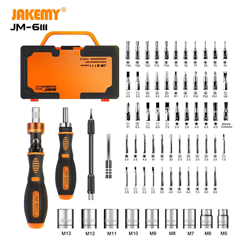 JM-6111 69 в 1 DIY ручной инструмент набор отверток с храповым механизмом