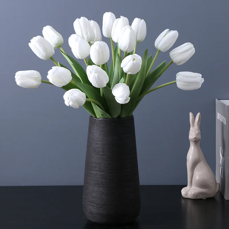 

1pc Real Touch Tulip Artificial Flowers Home Decoration Tulipany Silikonowe Sztuczne Kwiaty Decoración Hogar Тюльпаны