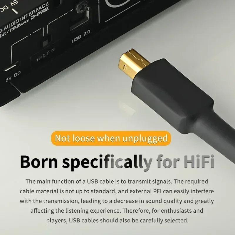 USB-кабель A To B из чистого серебра, кабель для декодирования DAC, Hi-Fi аудиодекодер, провод для цифровой звуковой карты (art.: 3920cfbbd0c4a) - 3920cfbbd0c4a