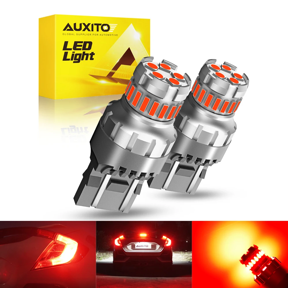 

AUXITO Комплект Из 2-х Красных Светодиодных Стоп-сигналов T20 7443 W21/5W, 1200 Лм, Миниатюрные, Для Автомобилей 12В