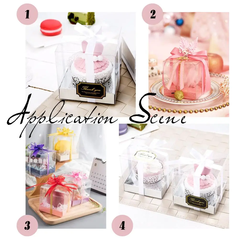 1Set Plastic Clear Foldable PVC Box with Paper Pedestal Jewelry Storage Display Organizer Wedding Party Favors Gifts Packaging