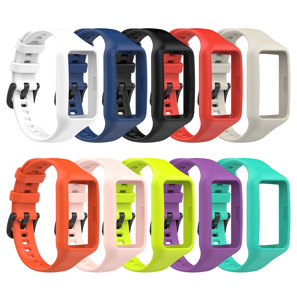 Ремешок силиконовый для Huawei Honor Band 6 Pro сменный Браслет смарт-часов белый