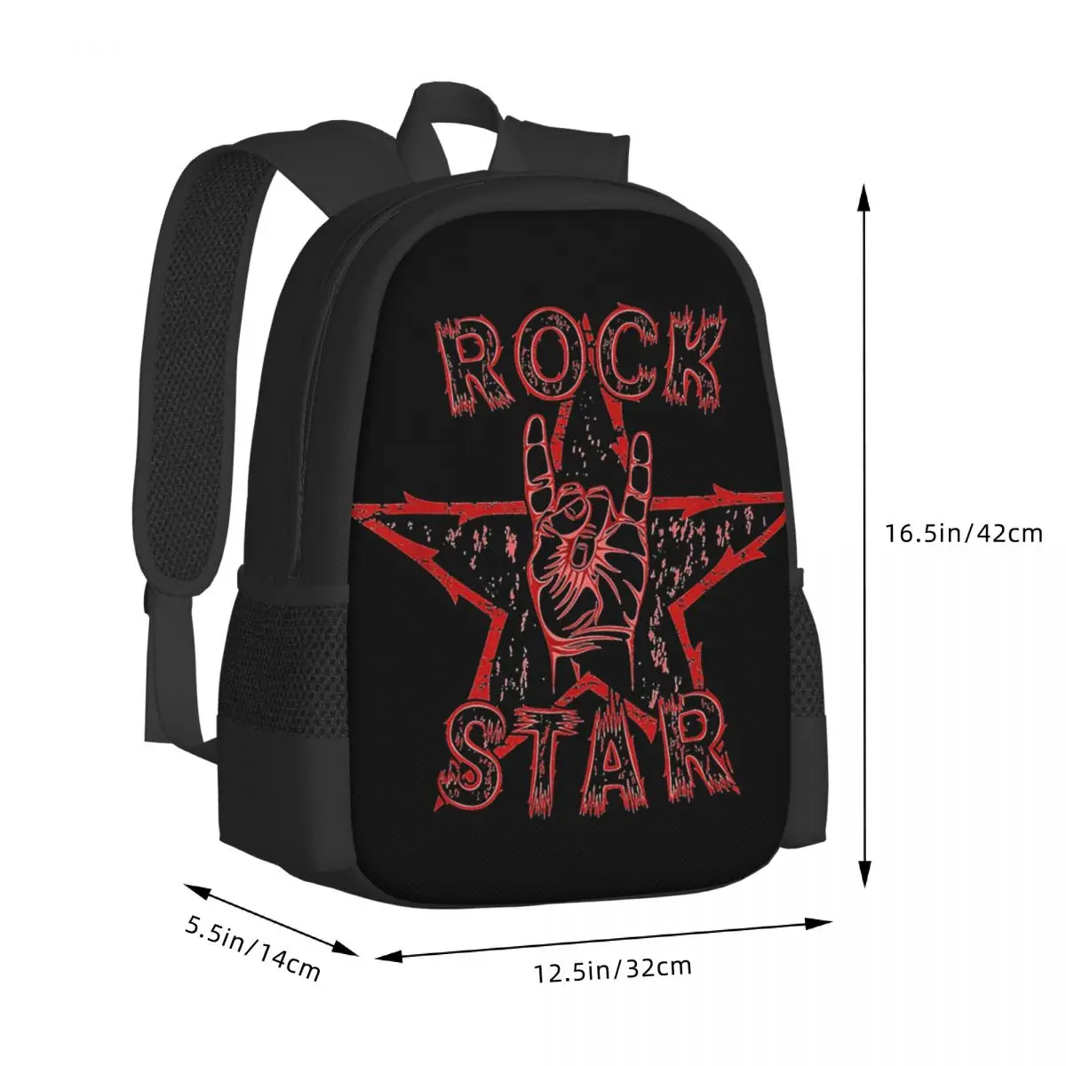 Rock On Hand Sign Backpack for Girls Boys Travel RucksackBackpacks for Teenage School Bag