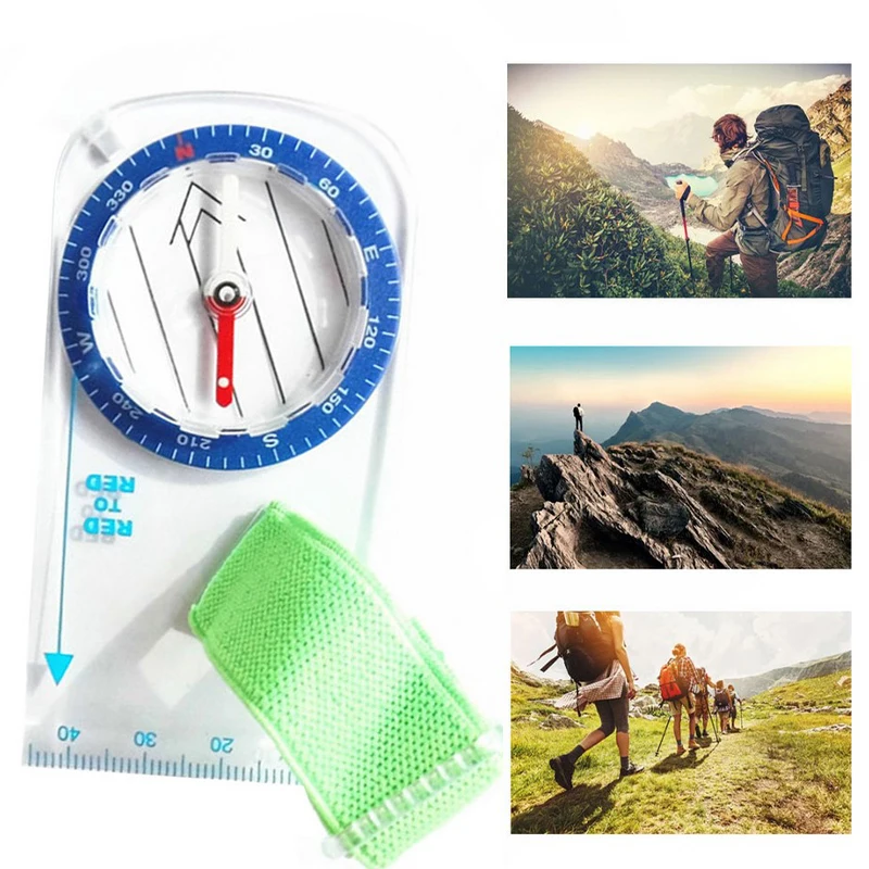 

Military Compass 1PC Outdoor Equipment Footprint Travel Tools Transparent Plastic Naturehike Multi-Tool Tourist Compass Map