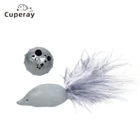 pet cat simulation mouse toys with feather bell ball funny cat ball chew toy interactive game kitten catch rat toy pet supplies