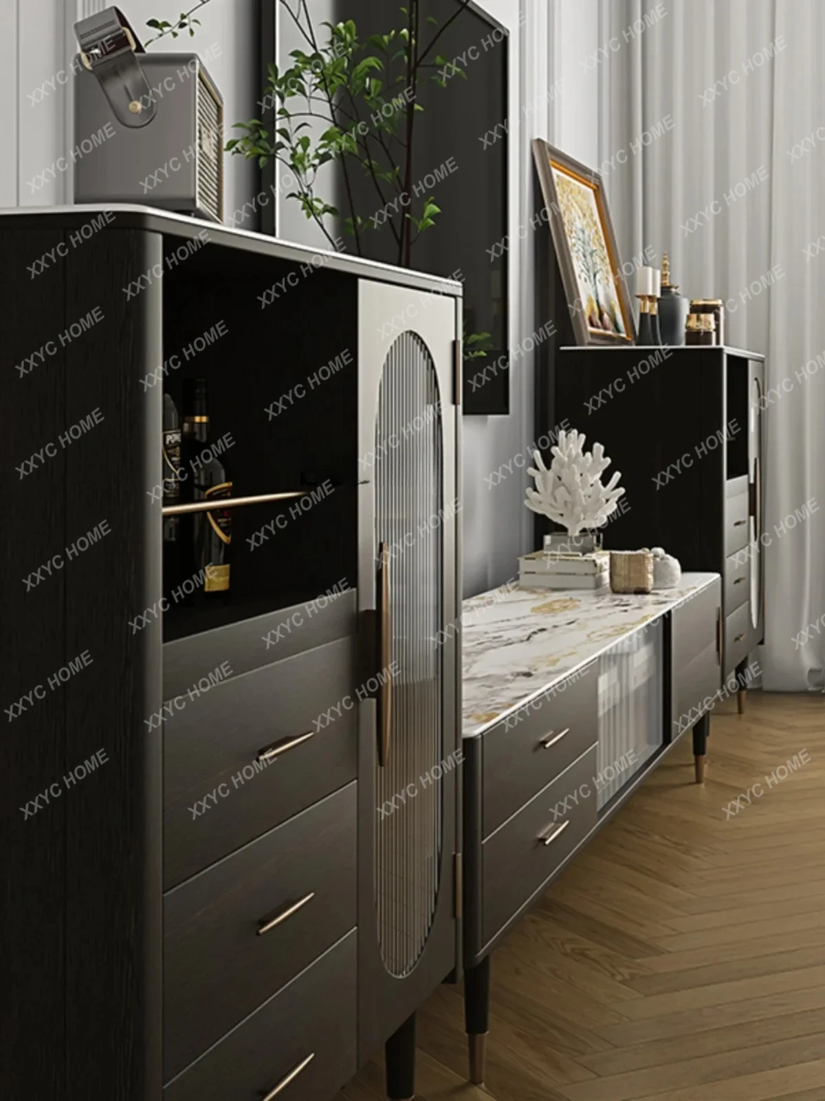 Французский ретро шкаф для хранения из цельного дерева светлый роскошный