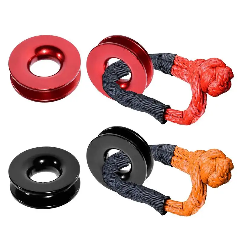 

T6 6061 Aluminum Alloy Recovery Ring Snatch-Ring Block Snatch Pulley 41000lb For Diameter 3.85in SUV Car Winch Recovery Ring