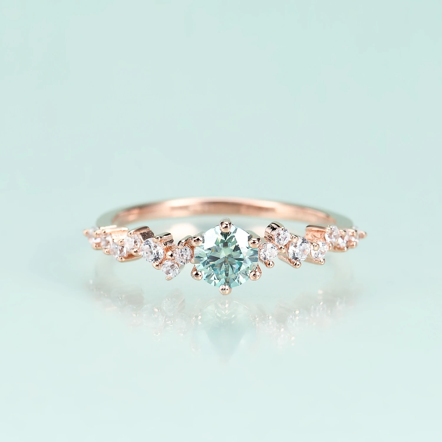 

GOLUCA 14K 10K розовое золото для женщин обручальное кольцо 925 серебро зеленый Муассанит космический центр предложение обручальные кольца