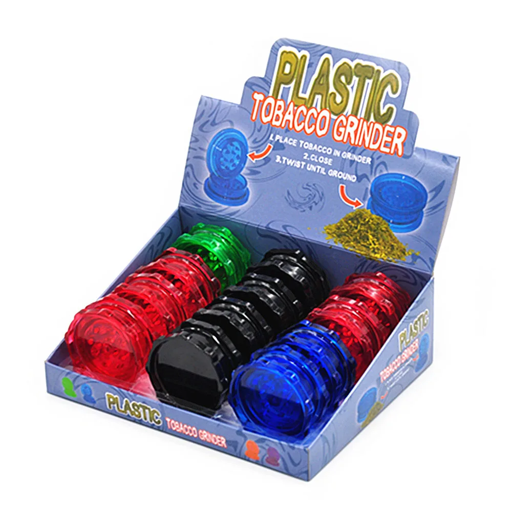 

Honeypuff 12PCS/ Lot 2 Layers Dia.50mm Plastic Herb Grinders Herbal Grinder Spice Crusher Hand Miller