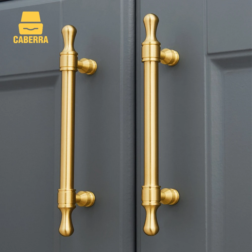 

Simple Solid Brass Dresser Cabinet Handles Kitchen Cupboard Door Handles and Knobs Golden Drawer Pulls Furniture Handle Hardware