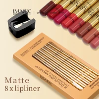 imagic 8pcsset matte lipstick pencil lip liner lip gloss lipstick makeup contour tint sexy matte lasting lipliner cosmetics