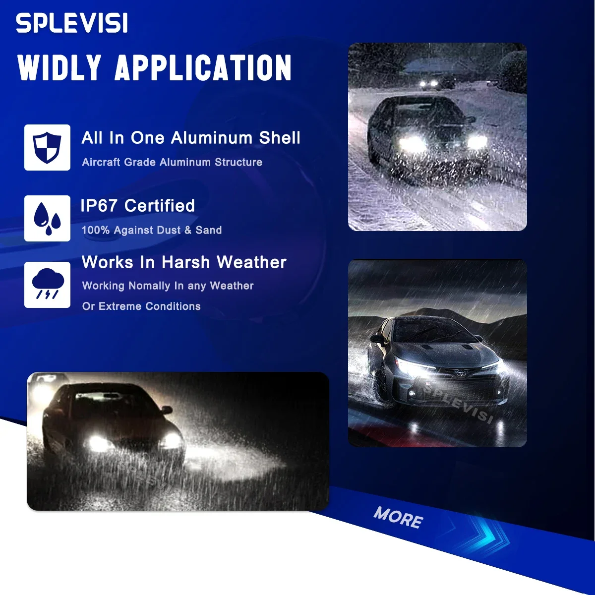 Автомобильные светодиодные лампы для фар HID белые противотуманные фары дальнего