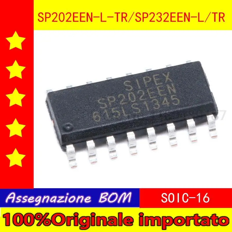 

100% Оригинальный импортный патч для домашнего интерьера SP202EEN SP232EEN - L/TR SOIC - 16 RS232 чип трансивера