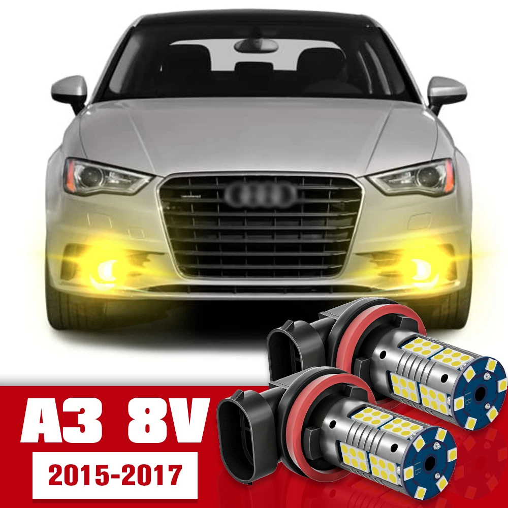 

2pcs Front Fog Light Accessories LED Bulb Lamp For Audi A3 8V 2015 2016 2017