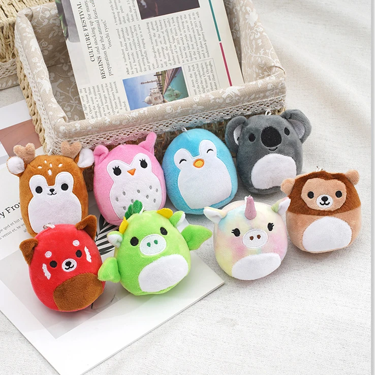 

10cm New Cartoon Cute Animal Plush Doll Soft Plush Koala Penguin Bear Keychain Pendant Key Ring Girl Bag Pendant Gift