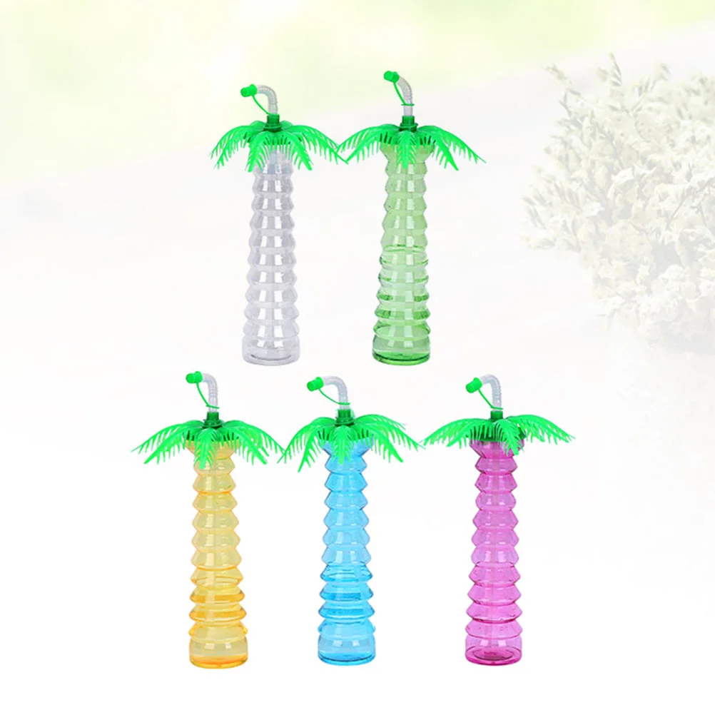 

Cups Cup Party Tree Hawaiian Palm Yard Bottle Water Tumbler Glasses Drink Luau Tiki Shape Drinking Lids Straws Tropical Sippy