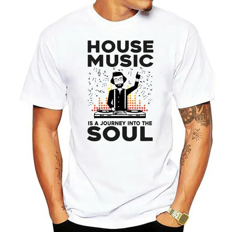 

House Music Is A Journey - New Cotton White Tshirt Top Christmas Gifts Tee Shirt