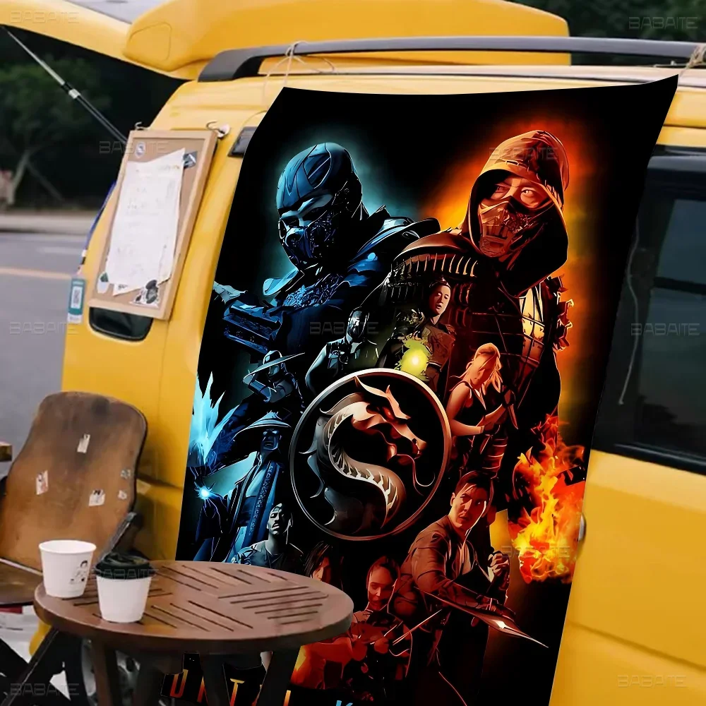 Фото Mortal Kombat белая бумага DIY флаг для семейной группы фото гостиная домашний декор в общежитии настенный художественный декор баннер №3