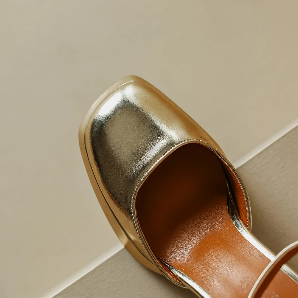 Новинка 2025 золотистые серебряные туфли-лодочки на платформе женские джинсовые