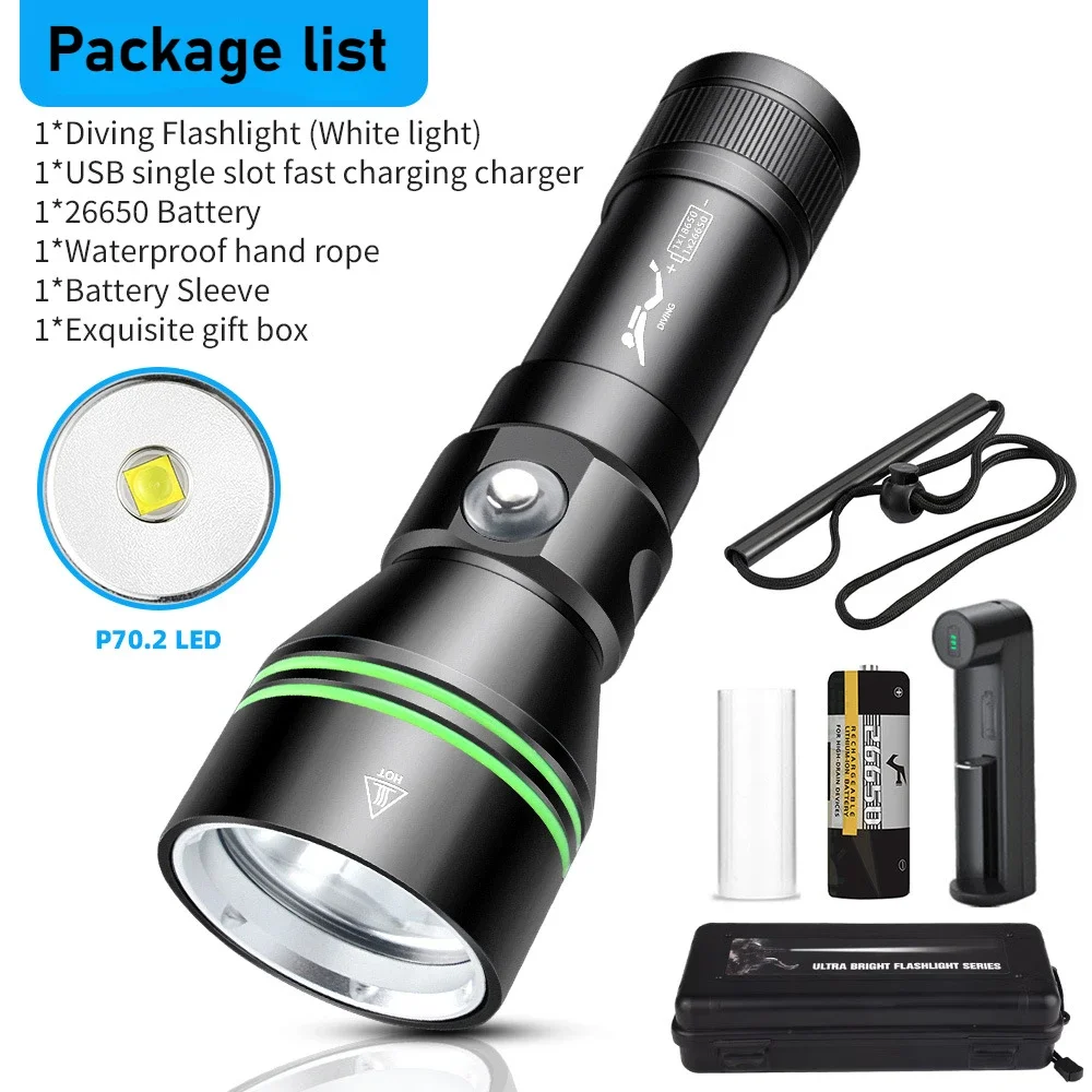 

Фонарик XHP70.2 для дайвинга 90000LM