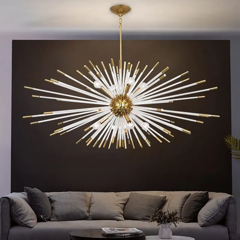 

Postmodern Luxury LED Chandelier Lighting Electroplated Crystal Glass Hanging Lamp For Dining Living Room Bedroom Restuarant Bar