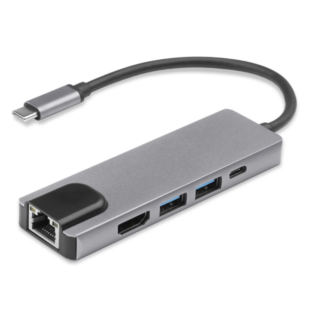 

USB-концентратор с 5 портами USB Type-C, 4K, для зарядки Macbook Thunderbolt 3