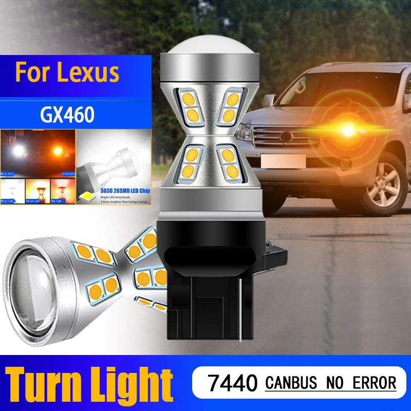 

2PCS T20 7440 7440A 7441 High Bright Anti Hyper Flash LED Turn Signal Lights Canbus No Error Blinker Bulbs Amber For Lexus GX460