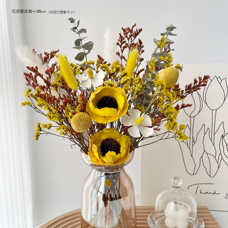 Натуральная пампасная трава с цветами