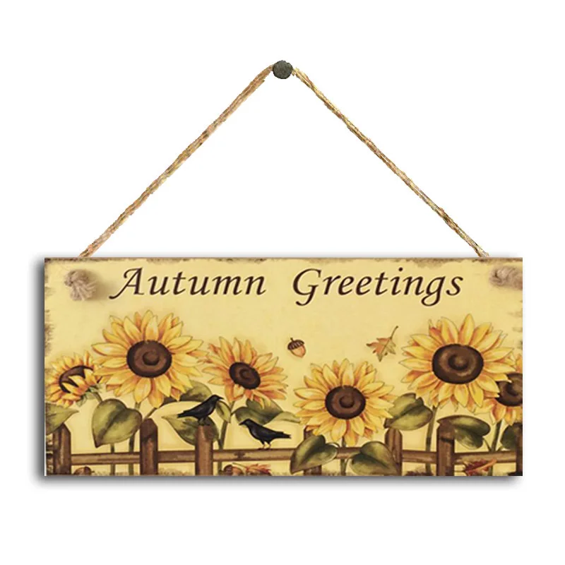 

"Autumn greetings..."Wooden Hanging Plaque Home Decoration