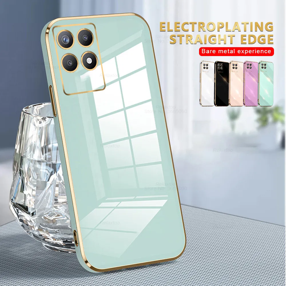 luxury plating square frame silicon case for realme 8i 8 i i8 realme8i realmi 8i 6 6 inches protection phone back cover coques free global shipping