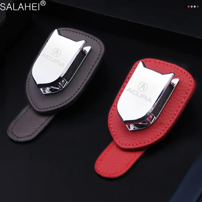 

Leather Car Visor Clip Sunglasses Glasses Eyeglasses Mount Ticket Card Holder For Acura RDX CDX TLX NSX TLX MDX ILX ZDX RLX TSX