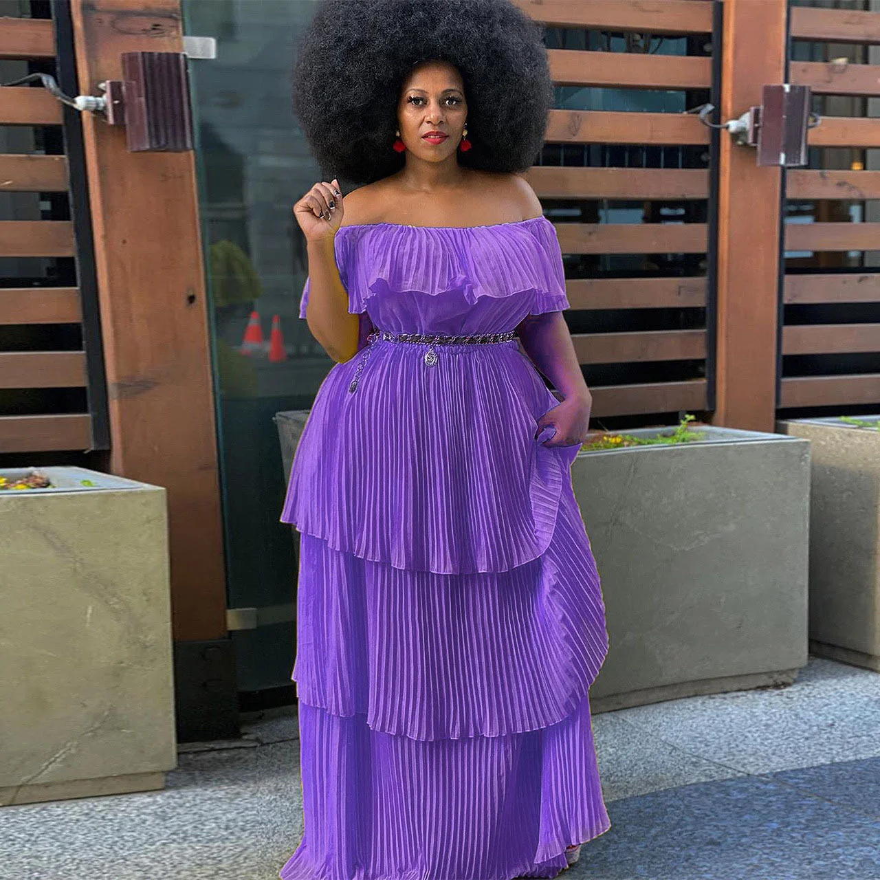 Plus Size Long Dress 2023 Autumn Winter Dress Yellow Chiffon One Shoulder Off Back Slim Beach Holiday Pleated Long Dress
