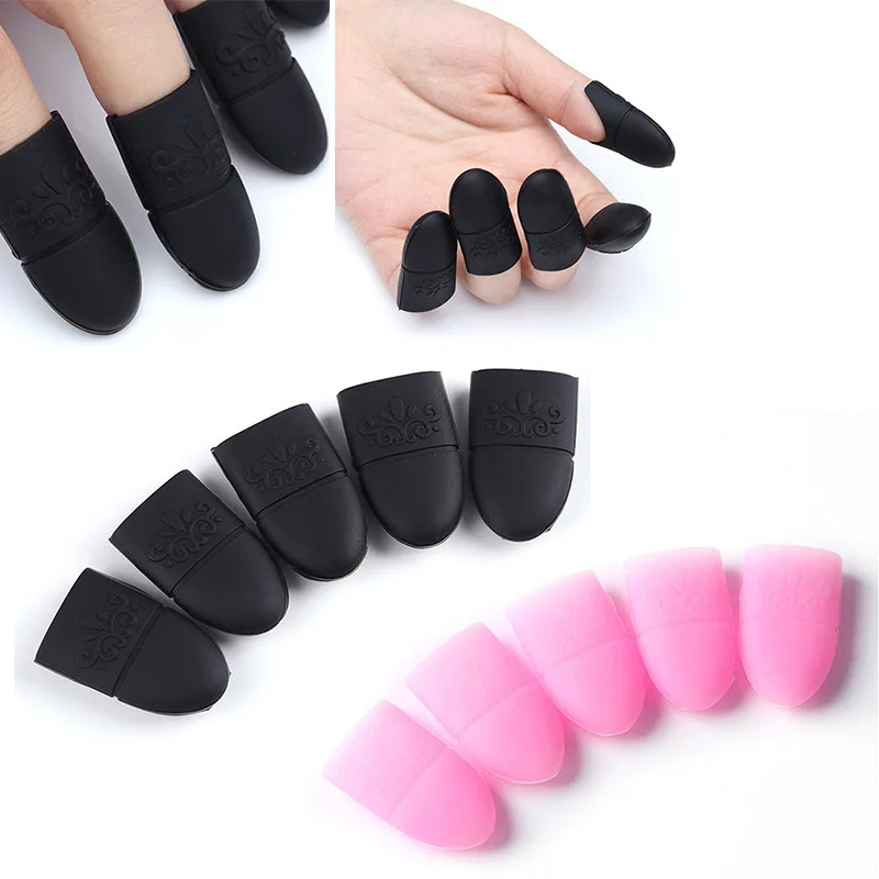 

10PC Nail Polish Clip Soak Off Silicone Cap UV Gel Lak Remover Wraps Degreaser Cleaner Tips Fingers Cover Varnish Manicure Tools