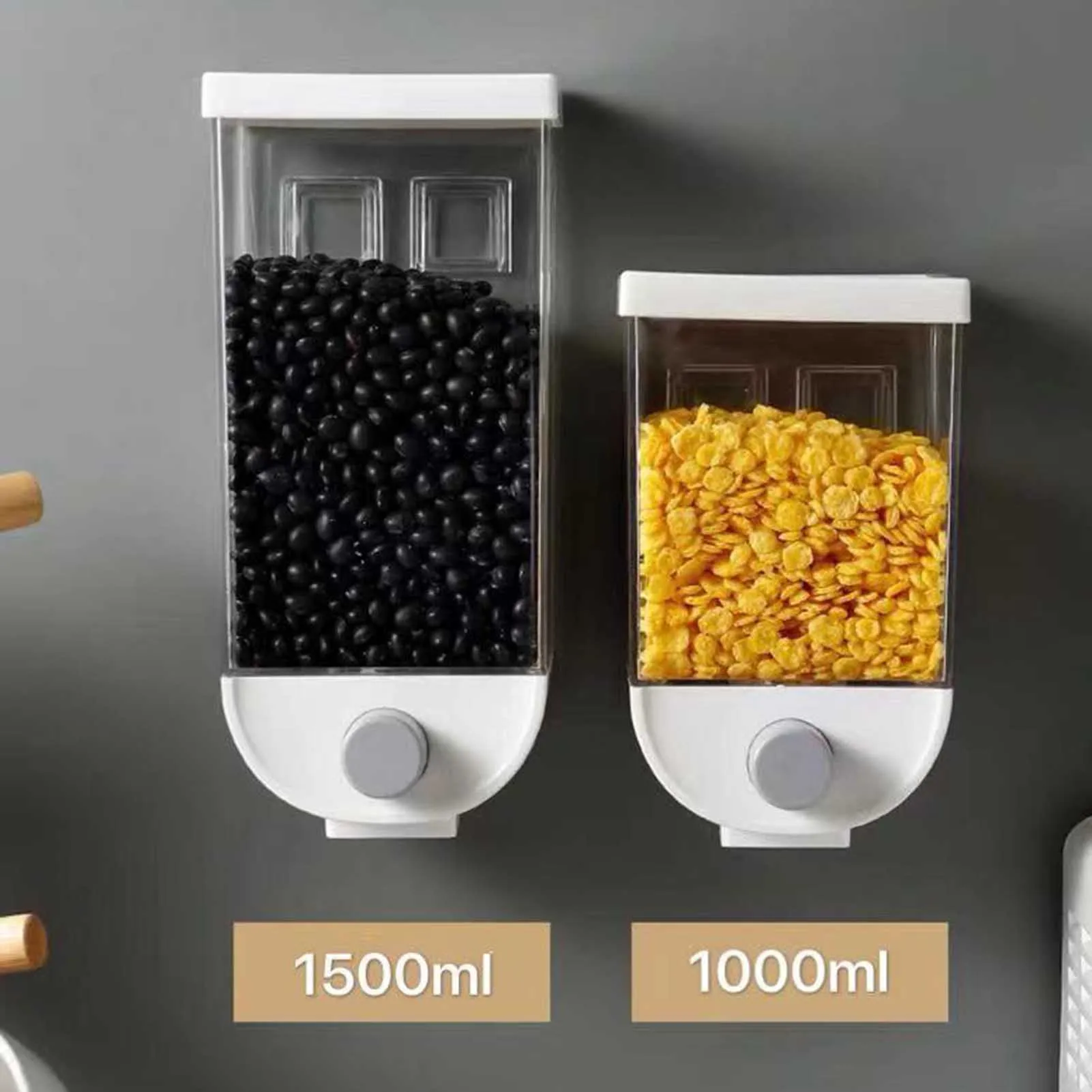 

Wall Hanging Food Container Dry Food Grain Storage Bottle Container Beans Candy Rice Kitchen Storage Wall-Mounted Food Dispenser
