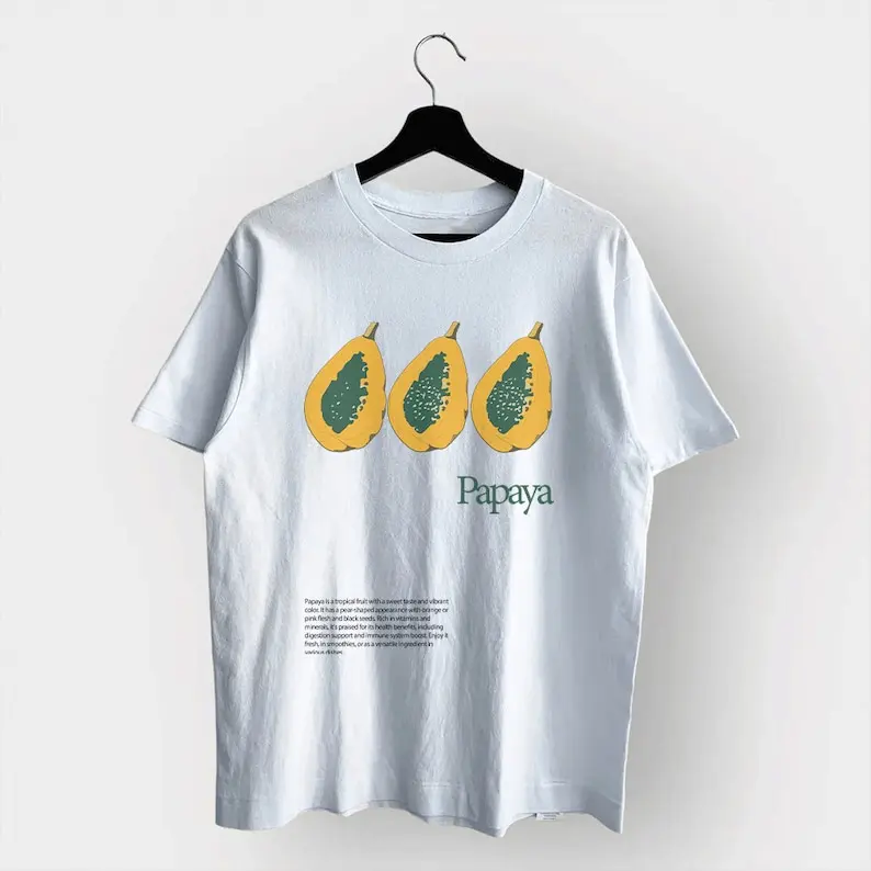 Винтажная футболка унисекс в стиле ретро — с рисунком папайи толстовка подарок