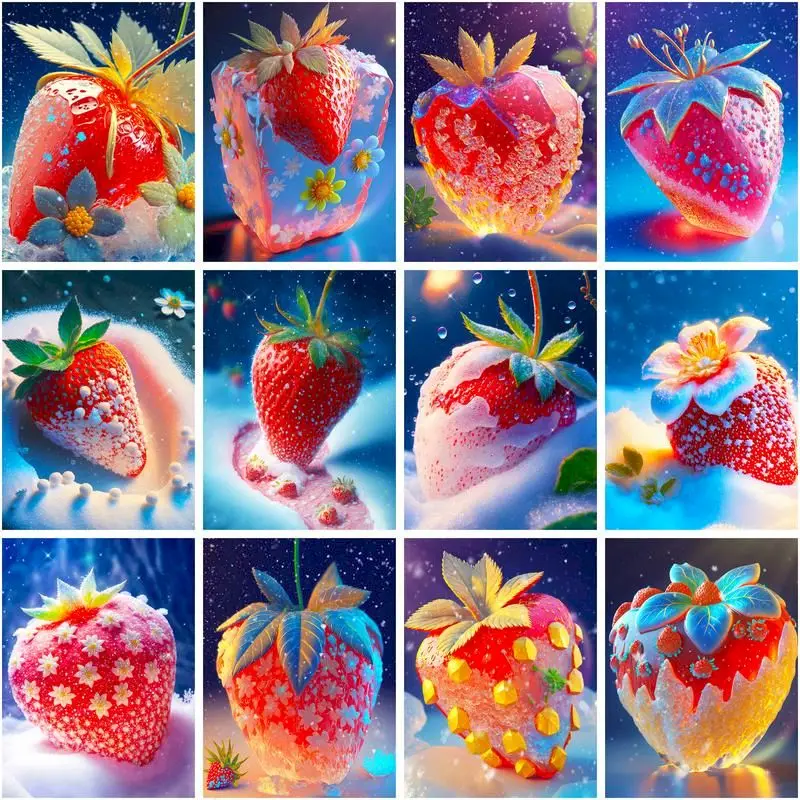 

CHENISTORY Paint By Number strawberry Handpainted Picture By Number Drawing On Canvas Home Decoration Children's Room Decor