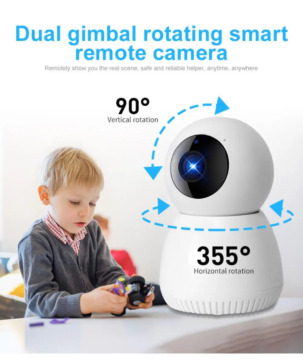 

A8 Wireless WiFi Camera HD Infrared Night Vision Monitor 360 Rotation Voice Intercom Security Monitoring Baby Camera Monitor