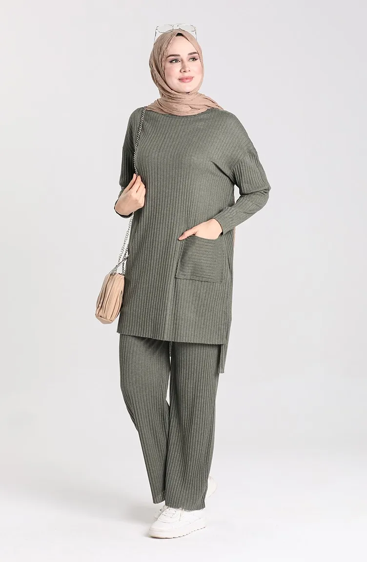 

Asymmetrical Pockets Tunic Pants Dual Team-hijab dress Tunic Abaya Dubai turkey muslim fashion hijab Kaftan Islamic scarf
